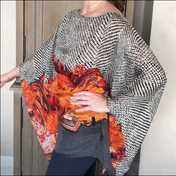 Roberto Cavalli Tilda Print Chiffon Caftan - Picture 7 of 14